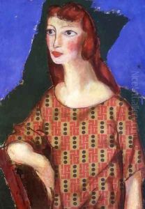 Portrait of a Girl in a Flowered Dress 1924 by Alfred Henry Maurer