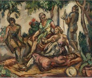 Femmes Dans Un Jardin, Toulon by Emile-Othon Friesz