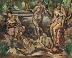 Femmes Autour D'un Bassin by Emile-Othon Friesz