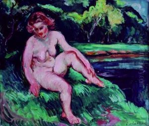 Baigneuse Au Bord De L'eau by Emile-Othon Friesz