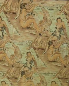 Tissu Imprime A Decor De Baigneuses
