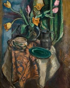 Vase De Tulipes Sur Le Gueridon by Emile-Othon Friesz