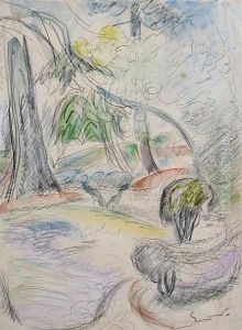 Landscape With Trees, Circa 1918 by Emile-Othon Friesz