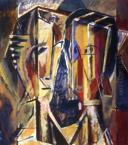 Two Heads with Yellow Background 1928-1930 - view 1