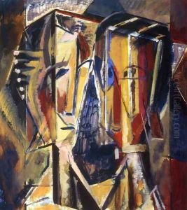 Two Heads with Yellow Background 1928-1930 by Alfred Henry Maurer