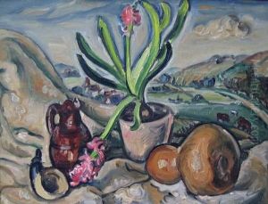 Nature Morte Devant Un Paysage