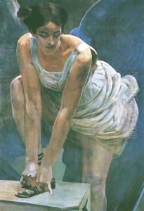 Nike Tying Her Sandal by Jacek Malczewski