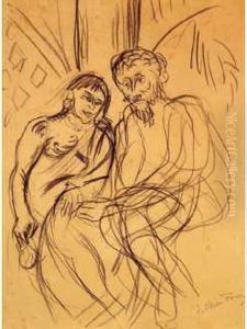 Couple (probablement Pour Le Cantique Des Cantiques) by Emile-Othon Friesz