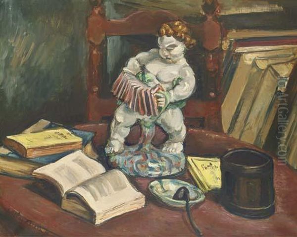 Nature Morte Aux Livres Et Putto - view 1