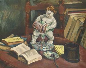 Nature Morte Aux Livres Et Putto