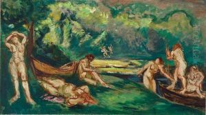Baigneuses Au Bord De La Riviere by Emile-Othon Friesz
