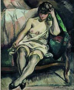 Modele Nu Au Canape Vert by Emile-Othon Friesz