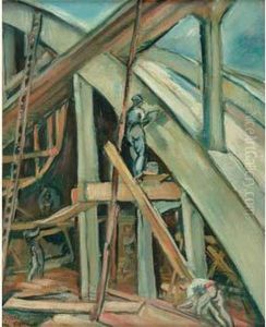 Ouvriers Sur Des Echafaudages by Emile-Othon Friesz