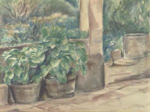 Les Hortensias Sur La Terasse by Emile-Othon Friesz