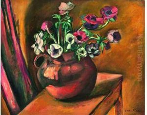 Bouquet D'anemones Dans Un Vase by Emile-Othon Friesz