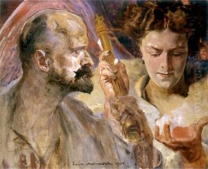 Self-Portrait with Muse by Jacek Malczewski