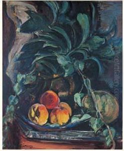 Nature Morte Au Melon Et Peches