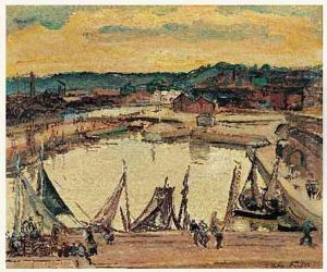 Port De Honfleur by Emile-Othon Friesz