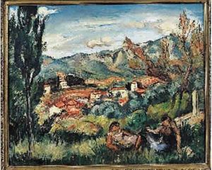 Huile Sur Toile Signee En Bas A 
Gauche, Titree, Datee 1933 Et Contresignee Des Initiales Au Dos.