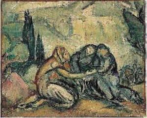 Huile Sur Toile Signee Du Monogramme En Bas A Droite. Huile Sur Toile Signee Du Monogramme En Bas A Droite.