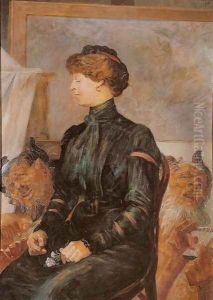 Portrait of the Artist's Wife with Two Fauns by Jacek Malczewski