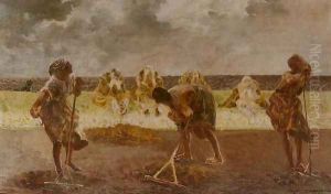 Three Women Raking Three Women Raking