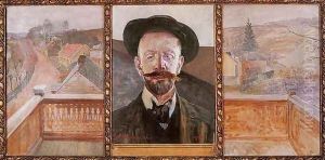 Tryptych with Self-Portrait