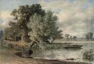 Reed Gathering On The Thames by George Arthur Fripp
