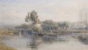 Boat By A Lock by George Arthur Fripp