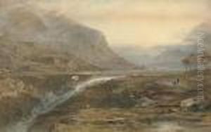 The Lake And Falls Of Ogwen, Snowdonia by George Arthur Fripp