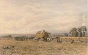 Harvesters Loading The Haycart