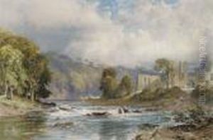 A View Of Finchale Priory On The River Wear