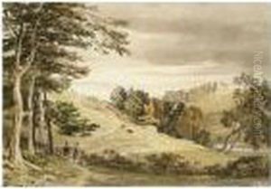 Figures By A Gateway In A Hilly Landscape