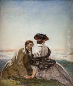 Lovers On A Cliff Top by William Powell Frith