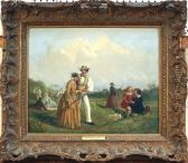 Figures Haymaking And Resting Within A Field - view 1