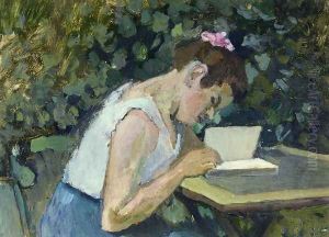 Woman Reading in a Garden