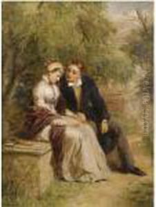 The Lover's Seat: Shelley And Mary Godwin In Old St Pancras Churchyard by William Powell Frith