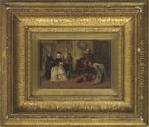 Sketch For "honeywood Introducing The Bailiffs As His Friends" by William Powell Frith