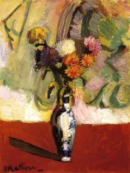 Chrysanthemums in a Chinese Vase - view 1