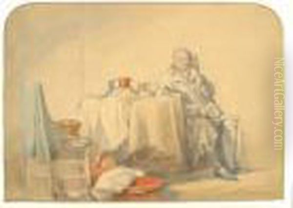 Homme Assis Dans Sa Cuisine - view 1