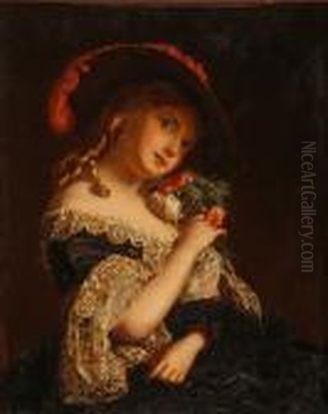 Girl With Flowers - view 1