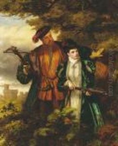 Henry Viii & Anne Boleyn Deer Shooting In Windsor Forest by William Powell Frith