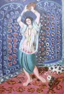 Odalisque with Tambourine Harmony in Blue