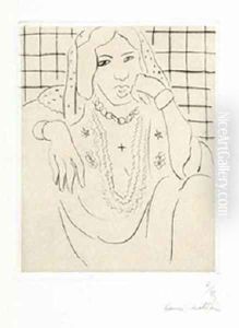 Odalisque sur Fond a Carreaux