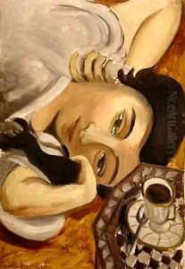 Lorette with a Cup of Coffee