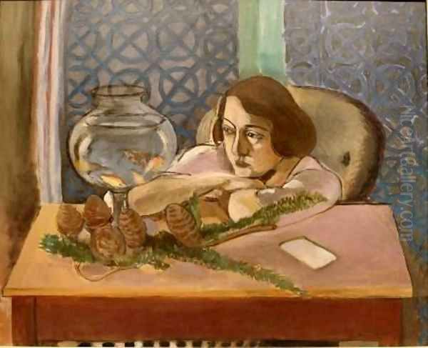 Woman Before An Aquarium - view 1