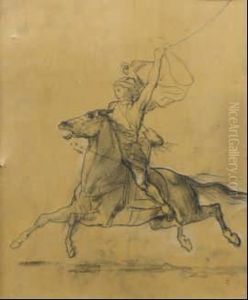 Le Fauconnier Au Galop by Eugene Fromentin
