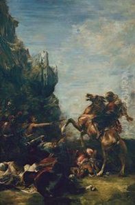 Arabes Attaques Dans Une Gorge De Montagnes