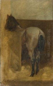 Cheval Dans Une Ecurie by Eugene Fromentin