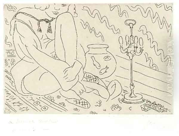 Figure au Visage coupe assise dans un Interieur - view 1